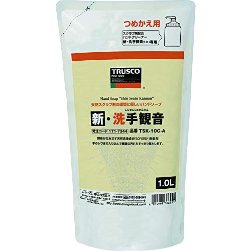 TRUSCO(トラスコ) ハンドソープ 新・洗手観音 詰替パック 1.0L TSK-10C-A