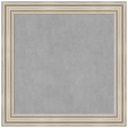 Amanti Art Silver Framed Magnetic Board, 30x30, Modern Office Decor