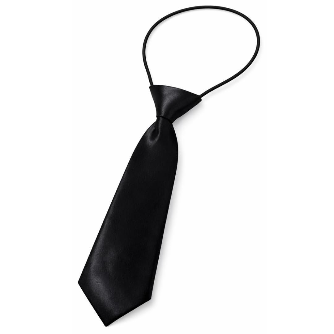 WS UK Kids Pre-Tied Necktie With Loop [Black]