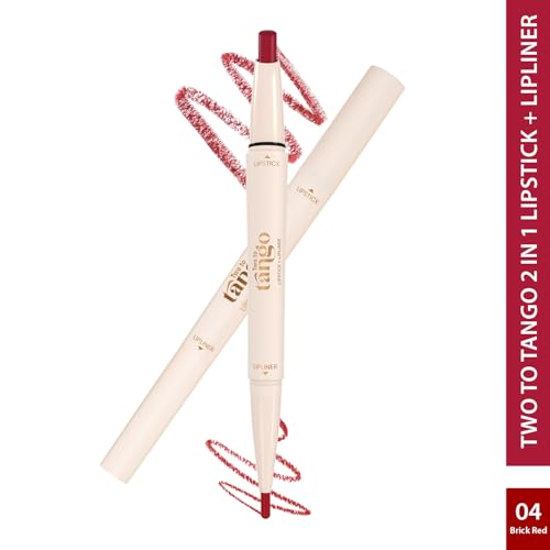 Image of Glam21 Two To Tango Lip Liner + Lipstick Duo |Non-Transfer |16hrs Long Stay | Creamy Matte Finish| Super-glide formula | Non-drying |For Sensational lip look, Brick Red-04