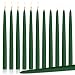 Higlow Dripless Taper Candles 8" Inch Tall Wedding Dinner Candle Set of 12 Holiday Green