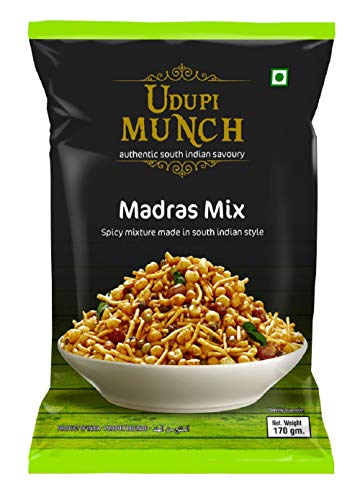 Image of Udupi Munch Madras Mix - Spicy Mixture Made in South Indian Style (170g Pack of 3)