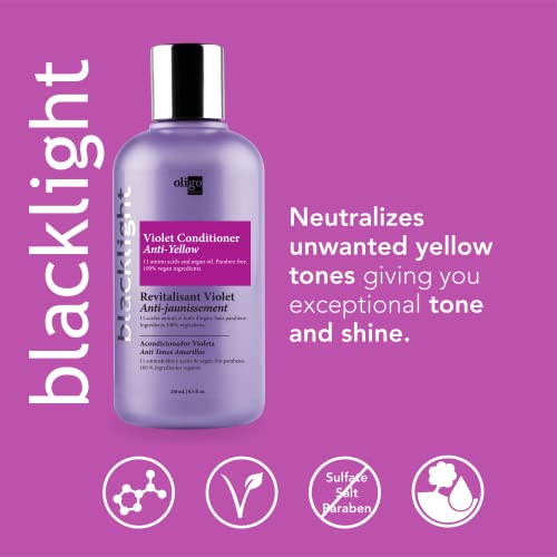 Oligo Professionnel Blacklight Violet Conditioner (8.5 Oz.) Anti Yellow Toner | Bleached, White, Natural Blonde Color Protection | Vegan Friendly, Lustrous Shine #TOP1