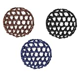 WEGLOK Haarnetz, 3 Stück, Net for Hair, Mütze Schlafen Haarnetz Snoods Wrap Bonnets Lange Gerade Locken Perücke Kopfschutz Mesh Wrapping Häkelwelle, für Gymnastik Rhythmische Sportgymnastik