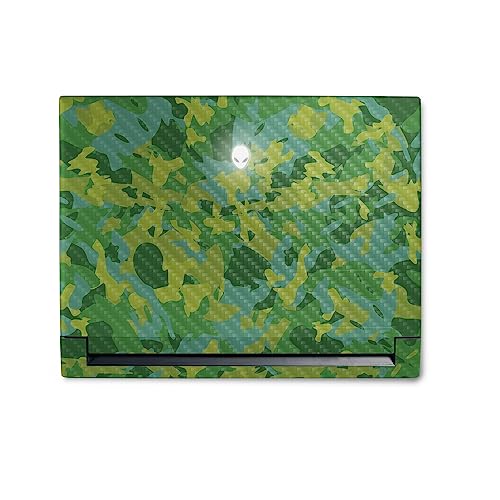 Image of MightySkins Carbon Fiber Skin Compatible with Alienware M18 R1 (2023) Full Wrap Kit - Verde Camouflage | Protective, Durable Textured Carbon Fiber Finish | Easy to Apply | Made in The USA