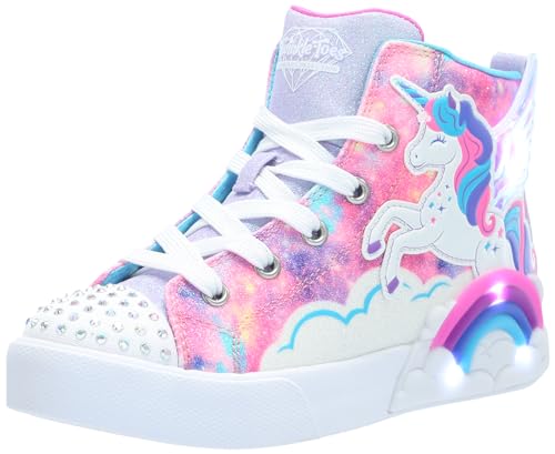 Skechers Kids Twinkle Magic Sneaker, HotPink/Multi, 10 Toddler