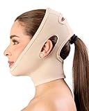 ​ Chin strap Support Band Neck Bandage Mentonera Post Quirurgica Face Lifting Slimmer Chin Lift Facial Compression SCA001 (Small, Beige)