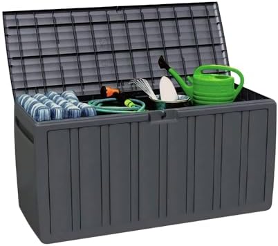 THINIA HOME Baúl Exterior de Resina para Jardín, Terraza o Balcón...