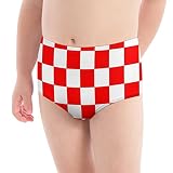 Red White Race Checkered Flag Pattern Girls' Underwears Polyester Brief Breathable Toddler Panties K