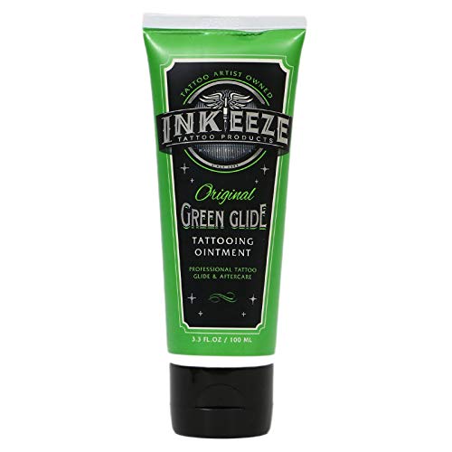INK-EEZE Tattoo Products Green Glide Tattoo Ointment Tube 3.3 oz.