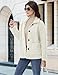 YUCOLEN Womens Fleece Jacket Button Down Sherpa Jacket Long Sleeve Teddy Coat Winter Warm Coat Fuzzy Outerwear with Pockets BeigeWhite S