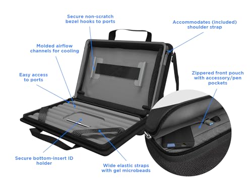 Image of MAXCases Explorer 5 Work-in 11 Inch Laptop Case, Black, with Pocket, Rugged