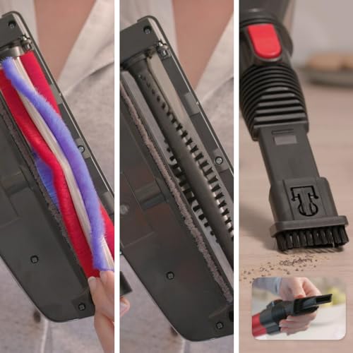 SAMBA Aspirador Vertical y de Mano Sin Cable Modelo Clean Force - Aspirador Escoba con Cepillo Motorizado Flexible 180º, Luz LED, 2 Niveles de Potencia, Boquilla Combinada, Soporte de Pared