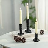 Dimensions des Supports: Cet ensemble inclut 3 hauteurs (15, 12, 8 cm) avec un diamètre de base de 6.8 cm pour un effet visuel dynamique; Le godet à bougie (2.2 cm x 3 cm) maintient fermement les bougies effilées standard