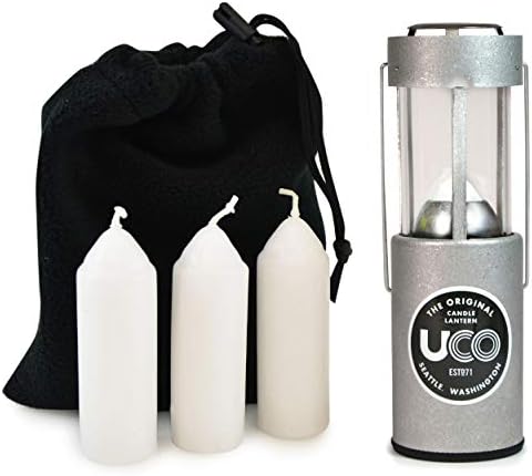 UCO Original Candle Lantern Value Pack with 3 Candles and Storage Bag, Original Size, Aluminum