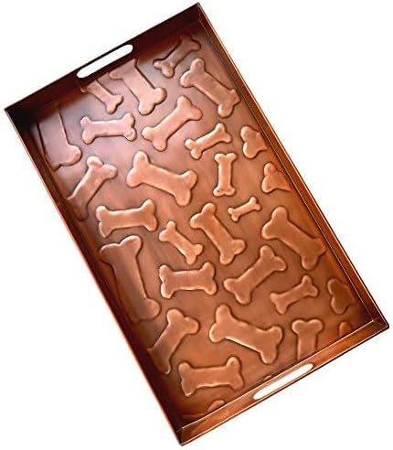 Multi Purpose Large Dog Bone Boot Trays for Entryway - 24" Rectangle Copper Boot Tray - Perfect Indoor Shoe Organizer and Bar Serving Tray with Handles