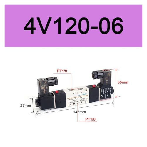 Électrovanne pneumatique 4V120-06 AC220V vanne d'inversion bistable 5/2 - 3