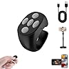 Nueihbring Fingertip Wireless Bluetooth Remote Control, 2025 New Bluetooth Scrolling Ring, Remote Control Scroll-Videos, Volume-Control, Remote for Phones Tablets (1pcs Black)