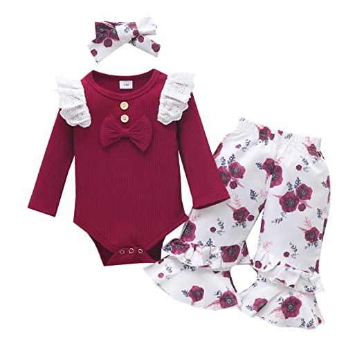 Dwevkeful Kleinkind Baby Mädchen Schlaghose Outfits Langarm Schulterfreies Halloween Baby Kleidung Mädchen Kürbis Outfit Schlaghose Set Schlaghose Outfits kinder Cover