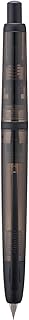 Jinhao 20 Press Fountain Pen, Transparent Black Retractable Extra Fine Nib with Ink Converter Set (Black Clip)