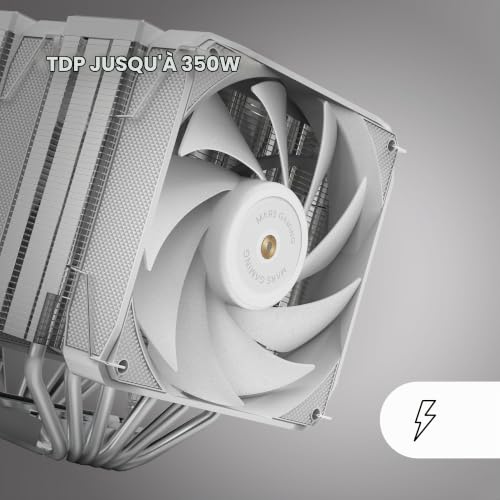 Mars Gaming MCPU XU6 Disipador CPU Doble Torre TDP 2x Ventiladores FDB 6 Heatpipes HCT - vue 7