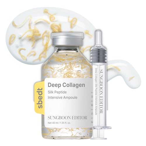 SUNGBOON EDITOR Deep Collagen Silk Peptide Intensive Lifting Ampoule | Korean Anti-Aging Serum for Face with Collagen & Peptide | Skin Tightening & Firming | 72H Hydration| Stocking Stuffers for Women
