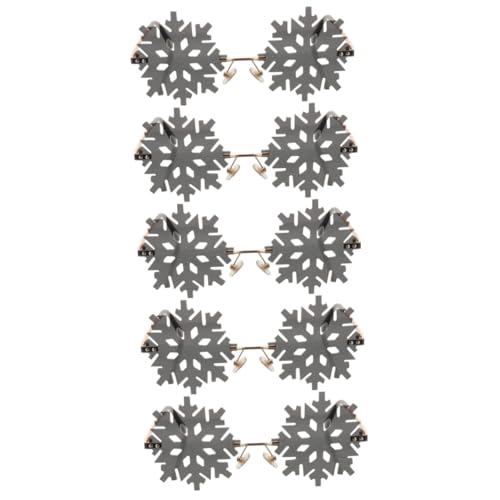 Lunettes de soleil flocon de neige noires lot de 5 paires pour accessoire fête Noël