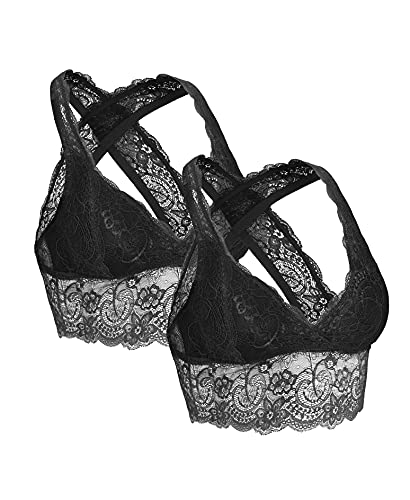 SHEKINI BH Damen Ohne Bügel Spitze Bralette Bustier Gepolstert BH...