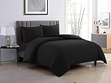 ZENVY Duvet Cover and Fitted Sheet 4pc Set - Includes Duvet Cover, Fitted Sheet, and (2) Pillowcases