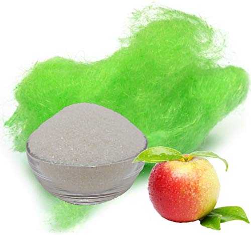 4x250g Aromazucker + 50 Zuckerwattestäbe für bunte Zuckerwatte mit Geschmack | Apfel, Banane, Bubble Gum, Heidelbeere | Farbzucker Zucker für Zuckerwatte Zuckerwattemaschine Zuckerwattezucker – Bild 3