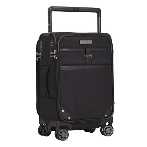 M&A Dual Opening Wide Trolley Hardside Luggage, Black, Carry-On 22-Inch
