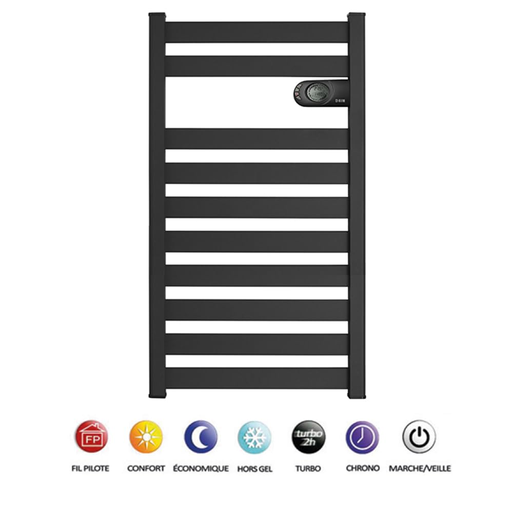 HJM Radiateur ZINNIA Sèche-Serviettes en Aluminium 750W – Sécurité Renforcée. Détection de Fenêtres Ouvertes. Chauffage Rapide. Faible Consommation d'Énergie. Fabriqué en Espagne