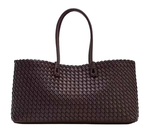 2 Pcs Slouchy Woven Basket Hobo Bags Women PU Leather Crescent Crossbody Purses Underarm Shoulder Bag Tote Handbag 2025