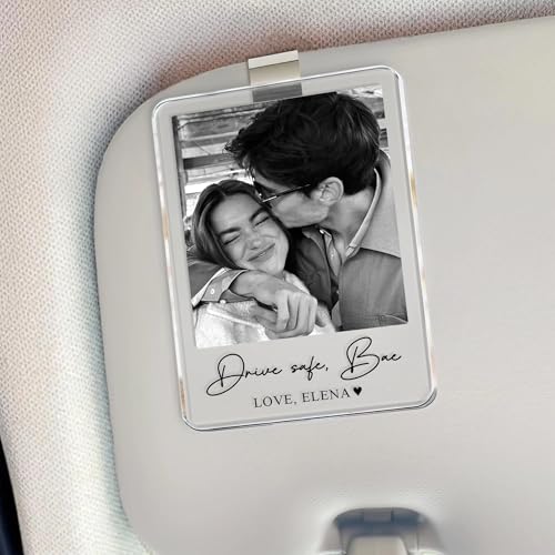 NAZENTI Drive Safe I Love You Car Visor Clip Custom Photo, Personalized Couple Picture Sun...