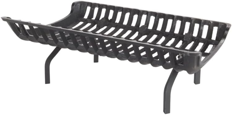 Flame Genie Heavy-Duty Cast Iron Fireplace Grate, 4" Clearance, 28" 4" Clearance 28"