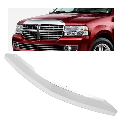 HECASA Chrome Front Hood Molding Trim Compatible with 2007-2014 Lincoln Navigator Replacement for 7L7Z16856AA 7L7Z-16856-AA Front Hood Bezel Grille Molding Trim