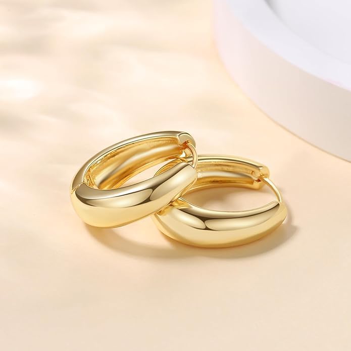 Gold Hoop Earrings for Women 14K Gold Earrings for Women Hypoallergenic Lightweight Gold Hoop Earrings Earring Women’s Jewelry Gifts for Womens Mom Her