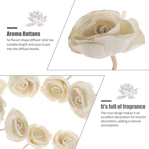 Difusor Rattan Aromaterapia 9 Piezas Flor Blanca miniatura 6