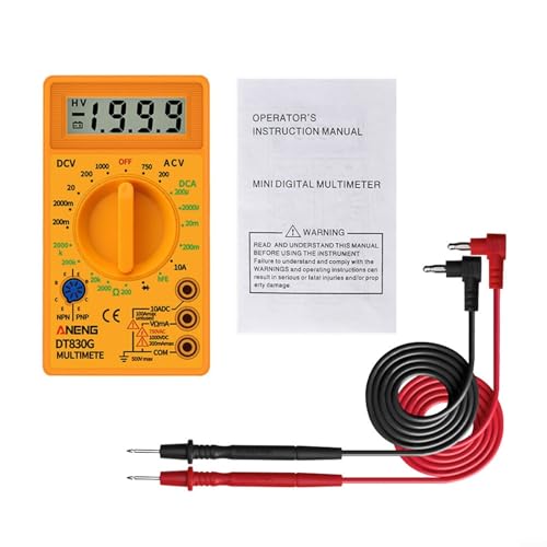 LCD Digital Voltmeter Ammeter Ohmmeter Multimeter Volt AC DC Tester Meter Detectors Electrical Analysis Instruments (yellow)