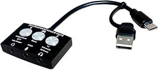 Adaptador Placa de Som Estéreo Externo Áudio Profissional USB Tipo C Portátil Interface Plug And Play Para Jogos E Músicas PC TV Caixa De Som Microfone PREMIUM ONYK