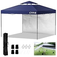 Amazon | CYFIE ワンタッチ タープテント 2mx2m サイドシート1枚付 風
