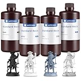 ANYCUBIC 3D Printer Resin Bundle, 405nm SLA UV-Curing Resin with High Precision and Quick Curing & Excellent Fluidity for LCD 3D Printing (Grey+Clear+White+Black,1kg per Bottle, 4kg in Total)