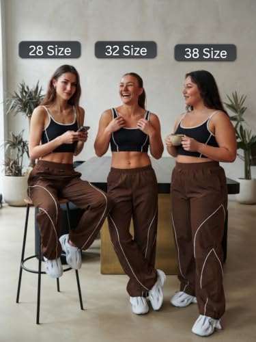 Image of GRECIILOOKS Track Pants for Woman | Parachute Pant for Women Baggy | Loose Trousers for Women | Baggy Cargo Pant's for Woman | Trendy Parachute Pants for Travel & Everyday (Available in Plus Size)