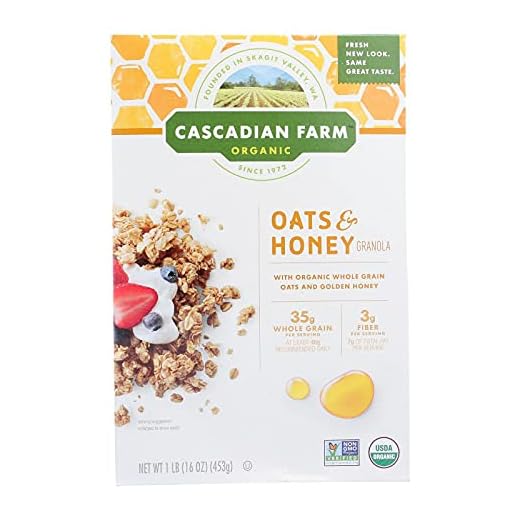 Cascadian Farm Organic Granola, Oats and Honey Cereal, 16 oz (Pack of 6)