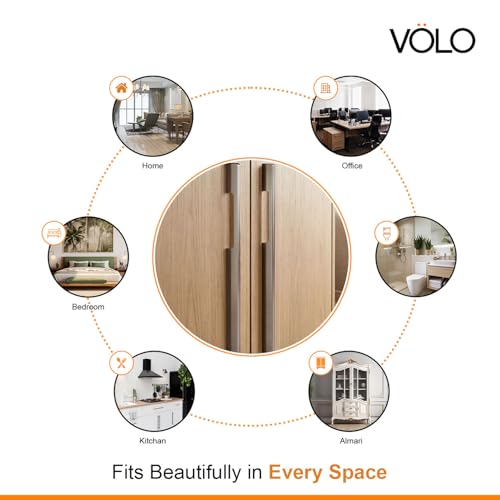 Image of VOLO Wardrobe and Cabinet Pull Handle - Versatile Handles for Wardrobes, Drawers, Sliding Closets, and Doors in Kitchens, Offices, and Bedrooms (SAC-35) (Satin, 600MM (24 Inch)) Pack of 1 Piece