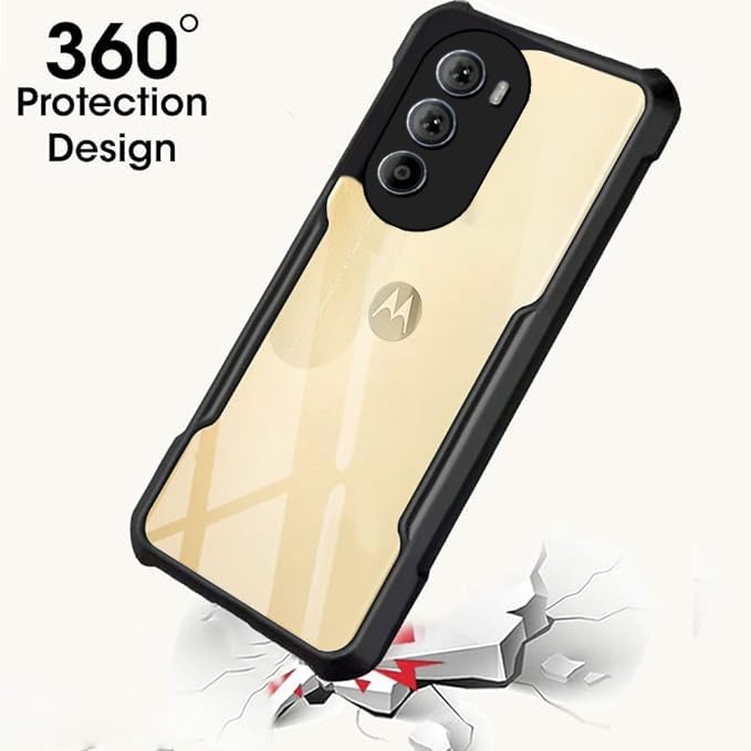 Image of amazon basics Hybrid Camera Protection Transparent Hard Back Case Cover for Motorola Moto G31 (Sides Black)