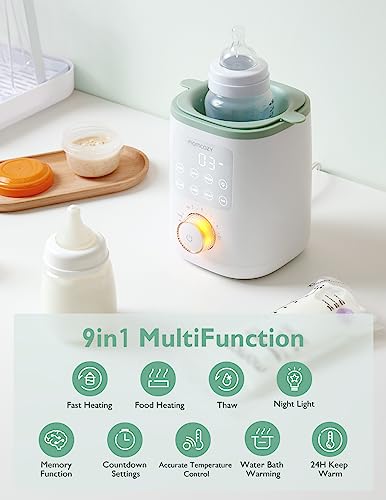 Image of Momcozy Nutri Bottle Warmer & Momcozy Bottle Brush Kit Green