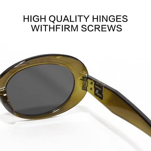 Retro Oval Sunglasses for Women Men 90s Style Vintage Small Sun Glasses UV400 Protection Shades 10124