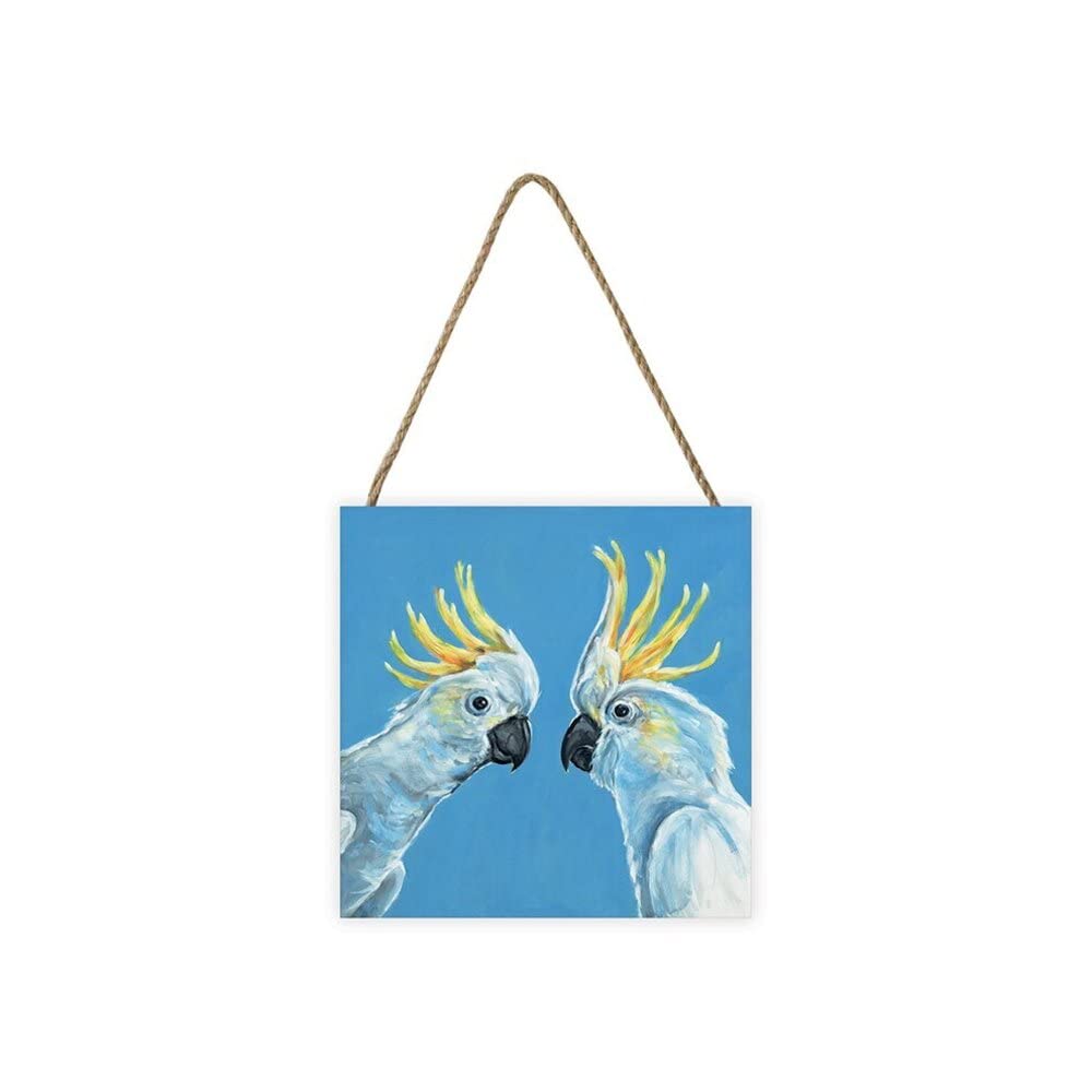 Louise Brown Cockatwo bloc de bois multicolore 20x20 cm pour votre decoration intérieure