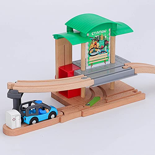 Holzeisenbahn, Gleiswechselstation, Spielzeugeisenbahn-Set, Kinder-Holzeisenbahn-Spielzeugzubehör, Kinder – Bild 3